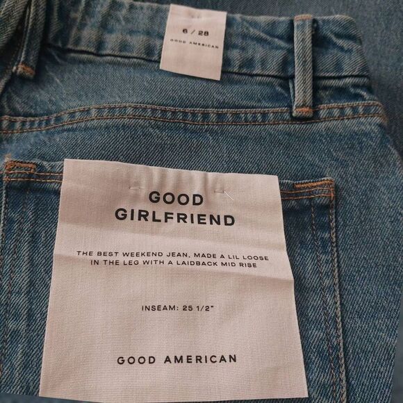 Good American Midrise Good Girlfriend Jeans - NWT size 6 /28 Inseam 25.5 - Picture 9 of 12